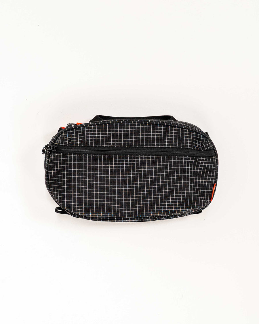Sling Bag - Large in Gridstop Black, front view.