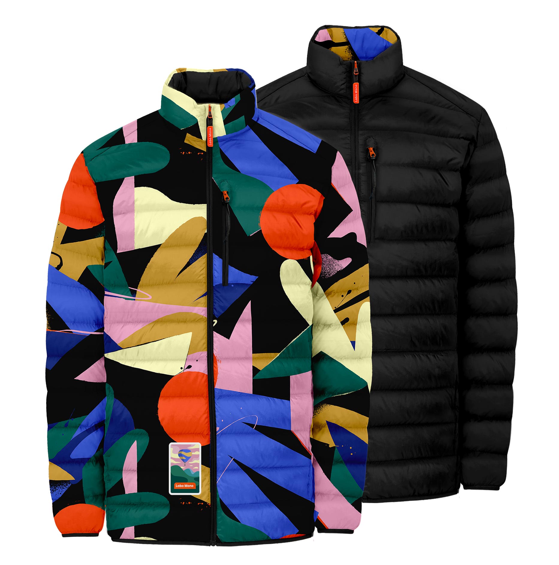 Men's Reversible Puffer-Puffer Jacket — Odyssey & Black | Labo Mono